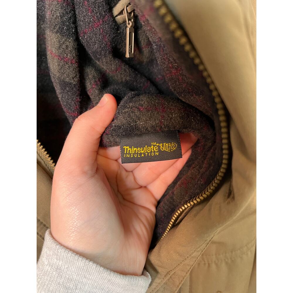 LL Bean Cashmere Wool Blanket Lined Thinsulate Chore Barn Work Utility Jacket L - Picture 6 of 7